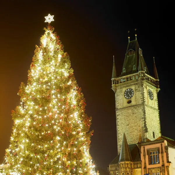 Χριστούγεννα ώρα, Πράγα, Τσεχία — Φωτογραφία Αρχείου