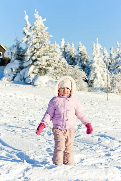 Kleines Mädchen im Winter — Stockfoto