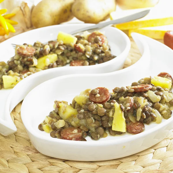 Lentil with potatoes — Stock Photo, Image