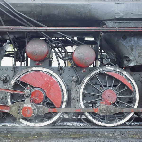 Detalhe da locomotiva a vapor — Fotografia de Stock