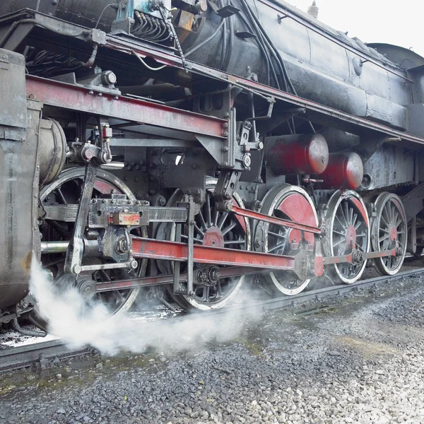 Detail of steam locomotive (33-326), Dubrava, Bosnia and Hercego — Stock Photo, Image