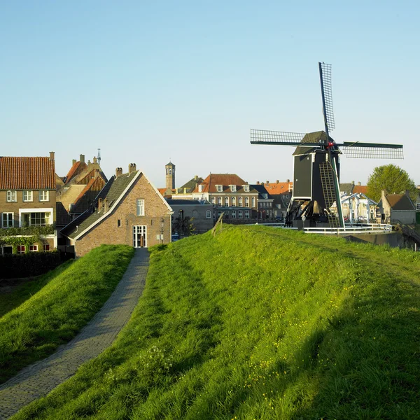 Větrný mlýn, heusden, Nizozemsko — Stock fotografie