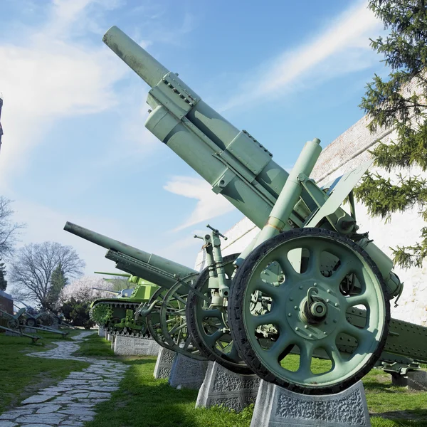 Vojenská technika, pevnosti kalemegdan, Bělehrad, Srbsko — Stock fotografie