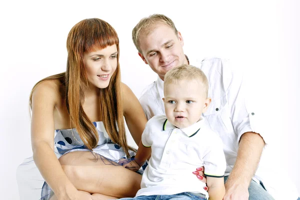 Portrait of parents with their little son — Stock Photo, Image