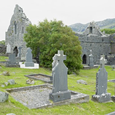 Ruins of Murrisk Abbey, County Mayo, Ireland clipart