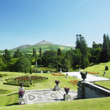 Powerscourt Gardens, Sugar Loaf Mountain at the background, Coun clipart