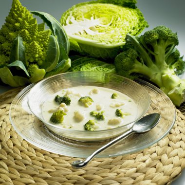 Cauliflower and broccoli soup clipart