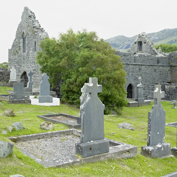 Rovine dell'Abbazia di Murrisk, contea di Mayo, Irlanda — Foto Stock