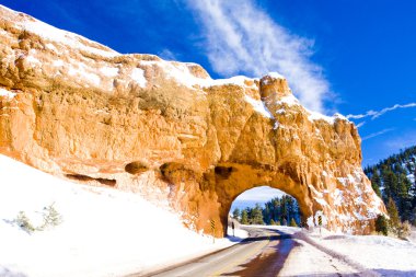 tünel, bryce canyon Milli Parkı kış, utah, ABD