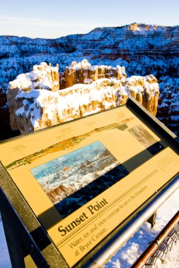 Sunset Point, Bryce Canyon National Park in winter, Utah, USA clipart