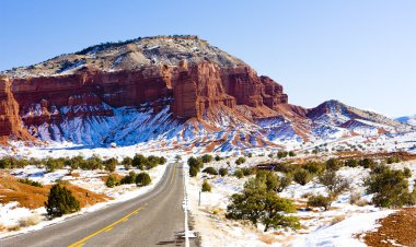 kış, utah, ABD Capitol resif Milli Parkı