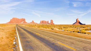 yol, anıt Vadisi Milli Parkı, utah-arizona, ABD