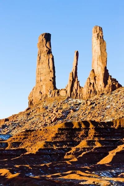 Trzy siostry, park narodowy doliny pomnik, utah, arizona, — Zdjęcie stockowe