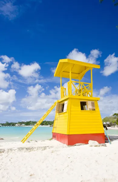 船舱内，可与巴巴多斯加勒比海滩，企业海滩上 — 图库照片