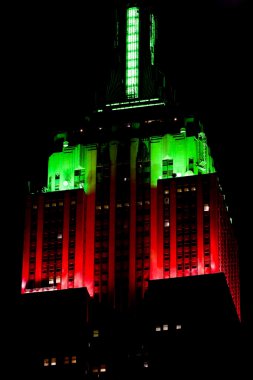 Detail of The Empire State Building, Manhattan at night, New Yor clipart