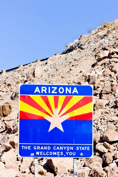 stock image Sign on the Arizona border, USA
