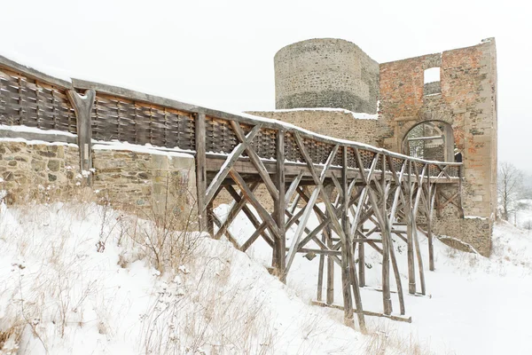 Krakovec 城堡在冬天，捷克共和国 — 图库照片