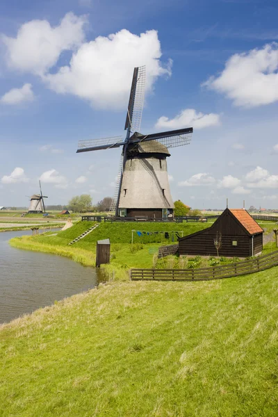 Szélmalmok közelében alkmaar, Hollandia — Stock Fotó