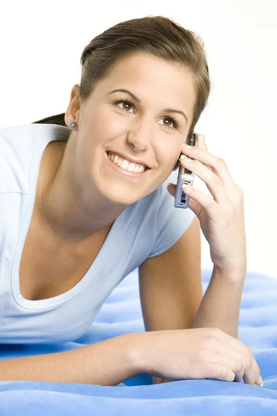 Portret van telefoneren vrouw — Stockfoto