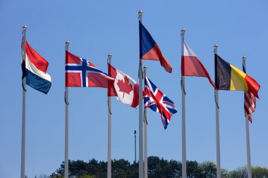 Flags, Arromanches, Normandy, France clipart