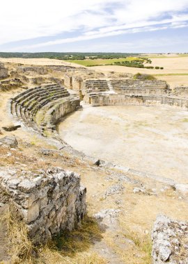 Roman Amphitheatre of Segobriga, Saelices, Castile-La Mancha, Sp clipart