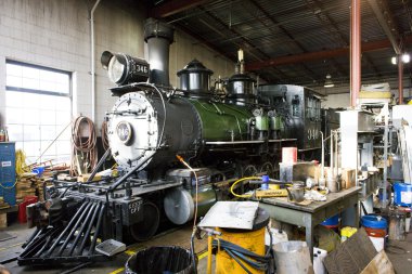 Stem locomotive depot, Colorado Railroad Museum, USA clipart