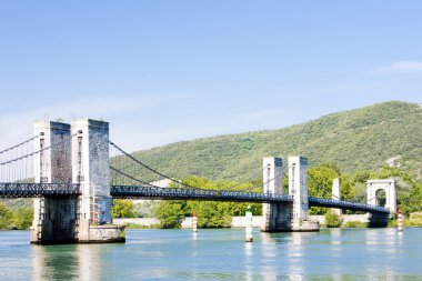 Le pont du robinet - köprü ele Rhône Nehri'nin, donzere, drome dep