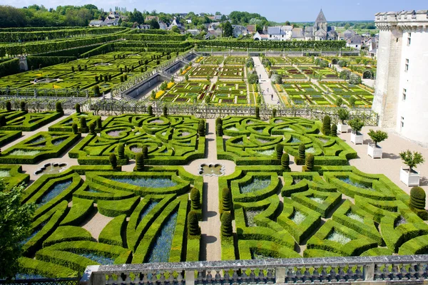 Jardín del Castillo de Villandry, Indre-et-Loire, Centro, Francia — Foto de Stock