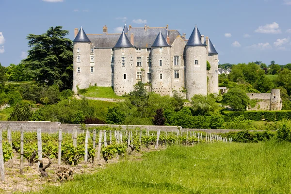 Luynes slott med vingård, centrum, indre-et-loire, Frankrike — Stockfoto