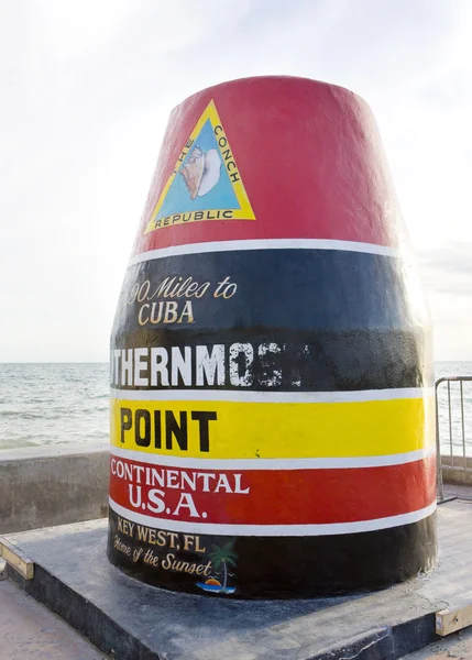 Marker am südlichsten Punkt, Key West, Florida, USA — Stockfoto