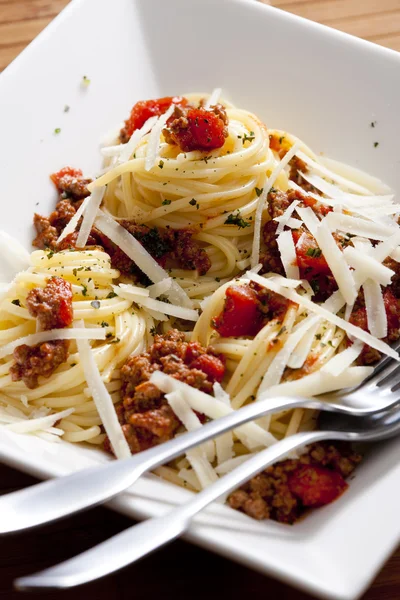 Spagetti darált hús — Stock Fotó