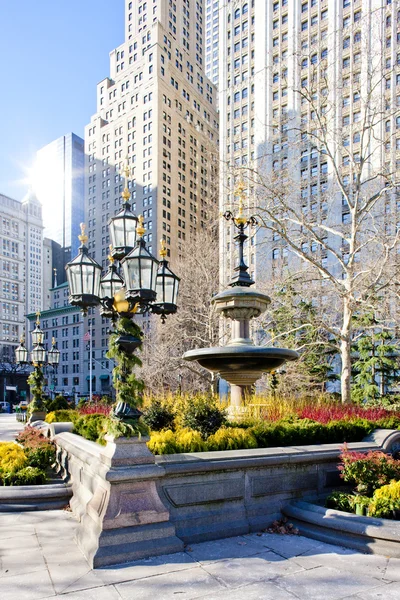 City Hall Park New York City Stany Zjednoczone Ameryki — Zdjęcie stockowe