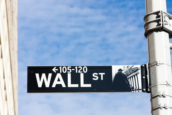 Wall Street Sign New York City Usa — Stock Photo, Image
