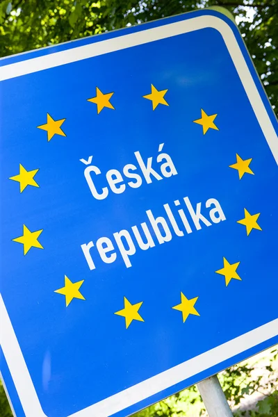 Υπογράψουν Στα Σύνορα Της Δημοκρατίας Της Τσεχίας — Φωτογραφία Αρχείου