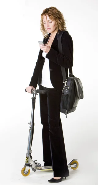 Businesswoman Scooter — Stock Photo, Image