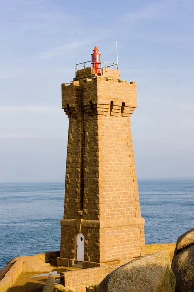 Pors Kamor Leuchtturm Ploumanac Bretagne Frankreich — Stockfoto