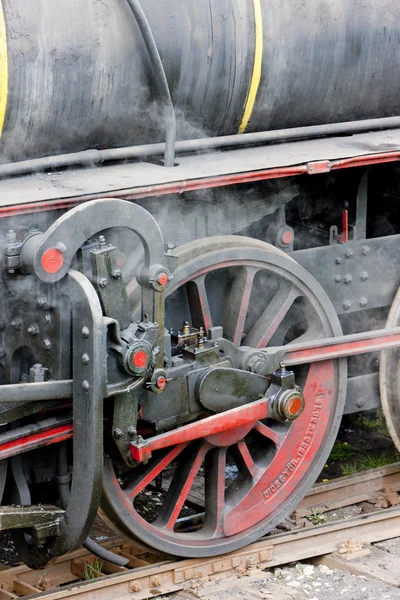 Detalhe da locomotiva a vapor (126.014), Resavica, Sérvia — Fotografia de Stock