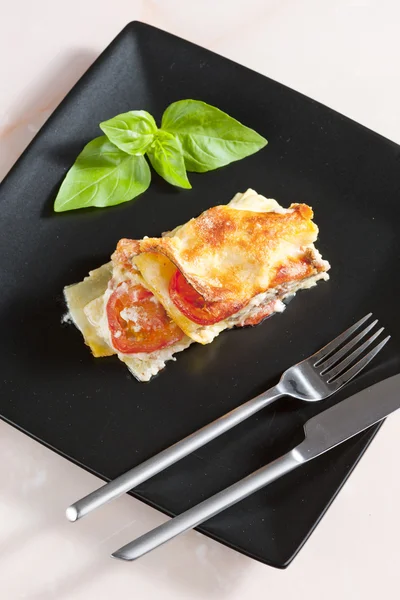 Lasagne Mit Putenhackfleisch Und Tomaten — Stockfoto