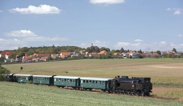 蒸気の鉄道 (464.102), knezeves - kolesovice, チェコ共和国 — ストック写真