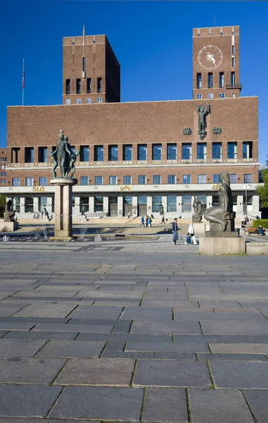 挪威奥斯陆市政厅 Radhuset — 图库照片