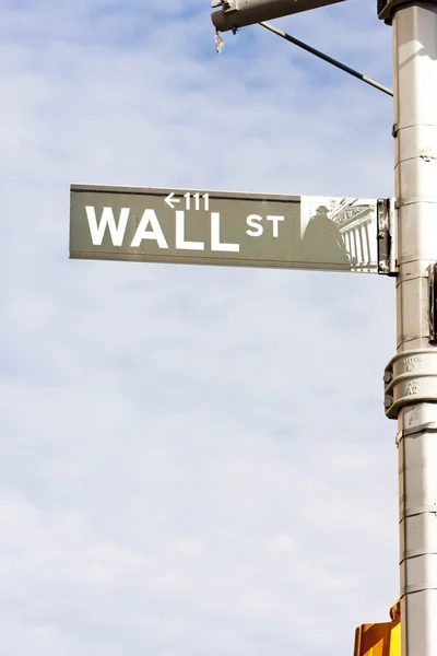 Wall Street Sign New York City Usa — Stock Photo, Image