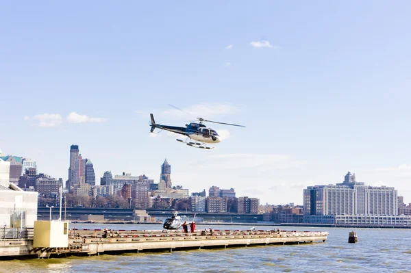 Helicóptero Ciudad Nueva York Estados Unidos — Foto de Stock