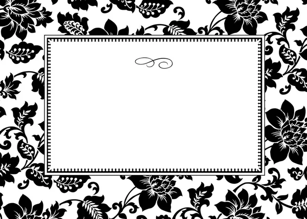 Білий квітковий візерунок і рамка — стокове фото