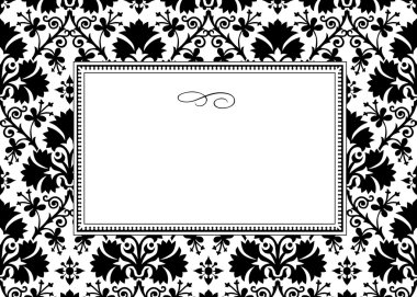  White Clover Pattern and Frame clipart