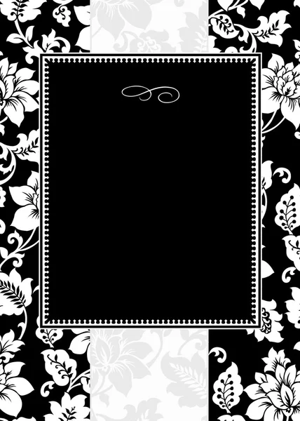 Quadro floral preto — Fotografia de Stock