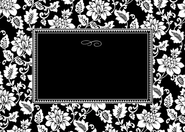 Чорний квітковому обрамленні — стокове фото