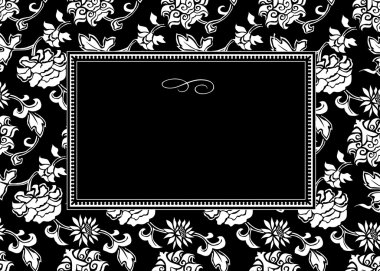  Floral Oriental Pattern and Frame clipart