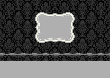  Damask Pattern and Small Frame clipart