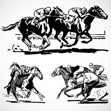  Vintage Horse Racing Graphics clipart