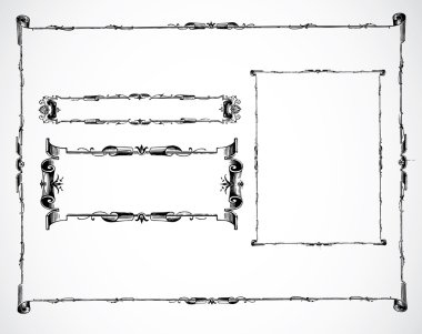  süslü bir çerçeve kümesi